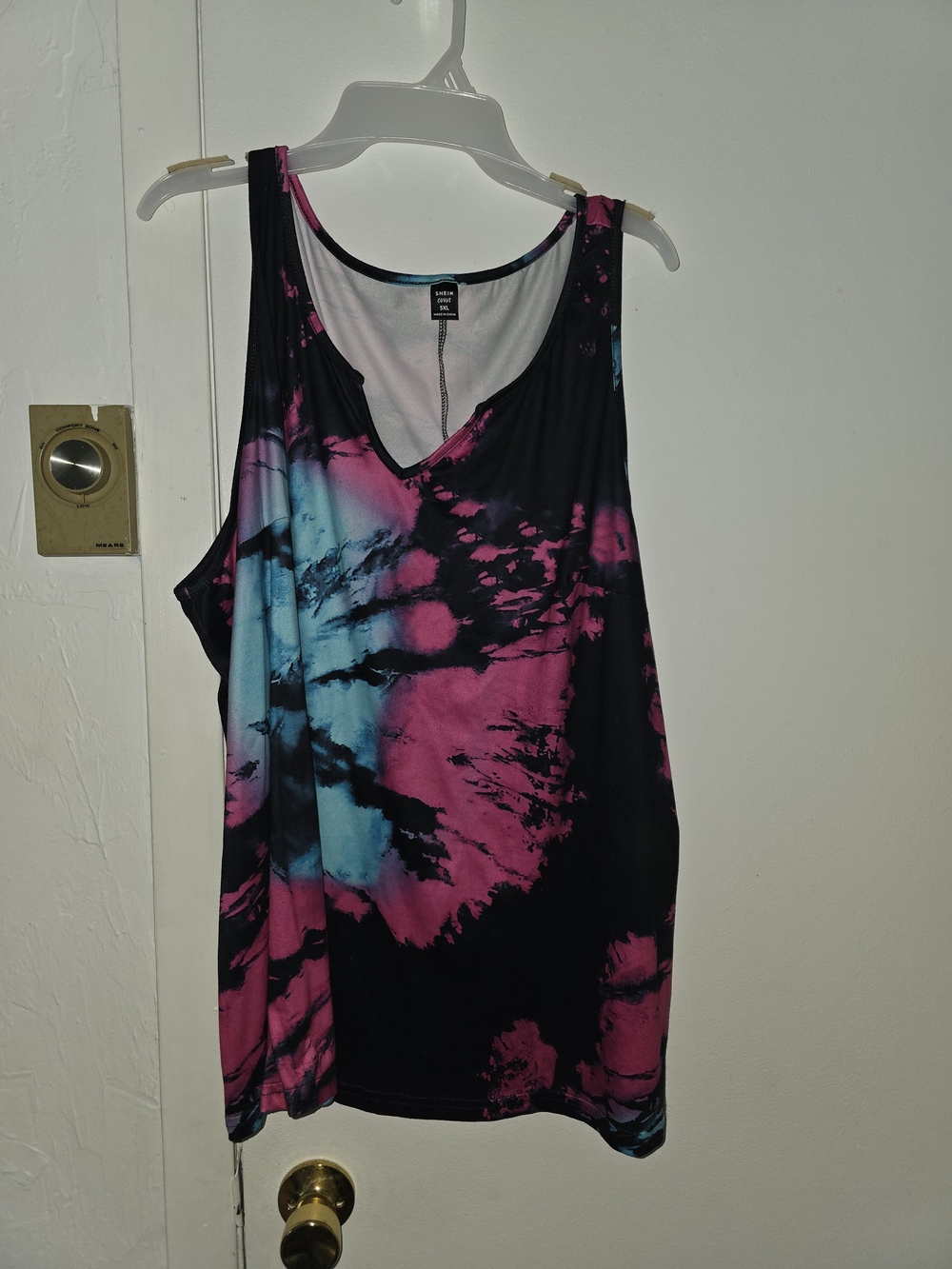 SHEIN Curve 4XL Tie-Dye Tank in Pink & Aqua